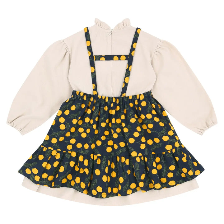 Dorothy Ruffled Neck Dress + Suspender Skirt Set