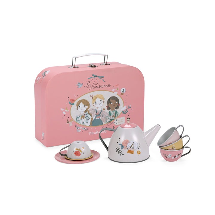 Parisiennes Tin Tea Set in Suitcase