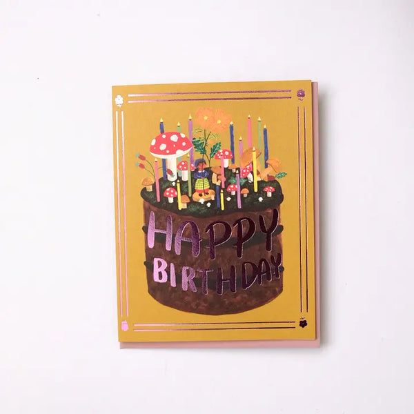 Mushroom Cake Birthday Card