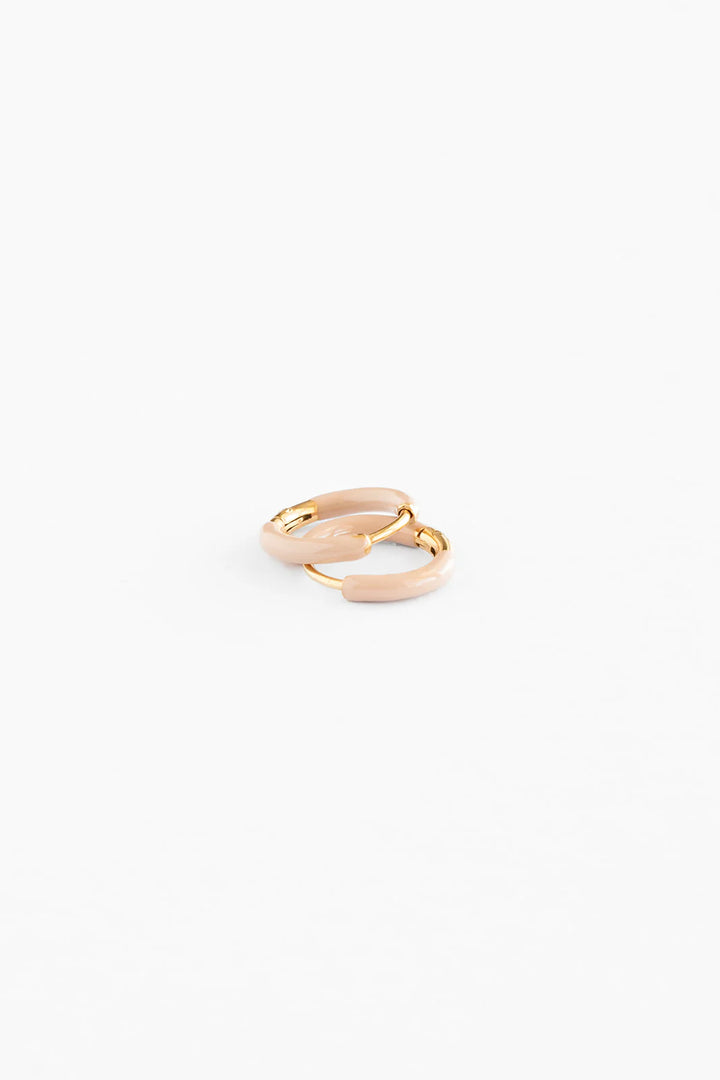 Hypoallergenic Gold and Neutral Enamel Hoops