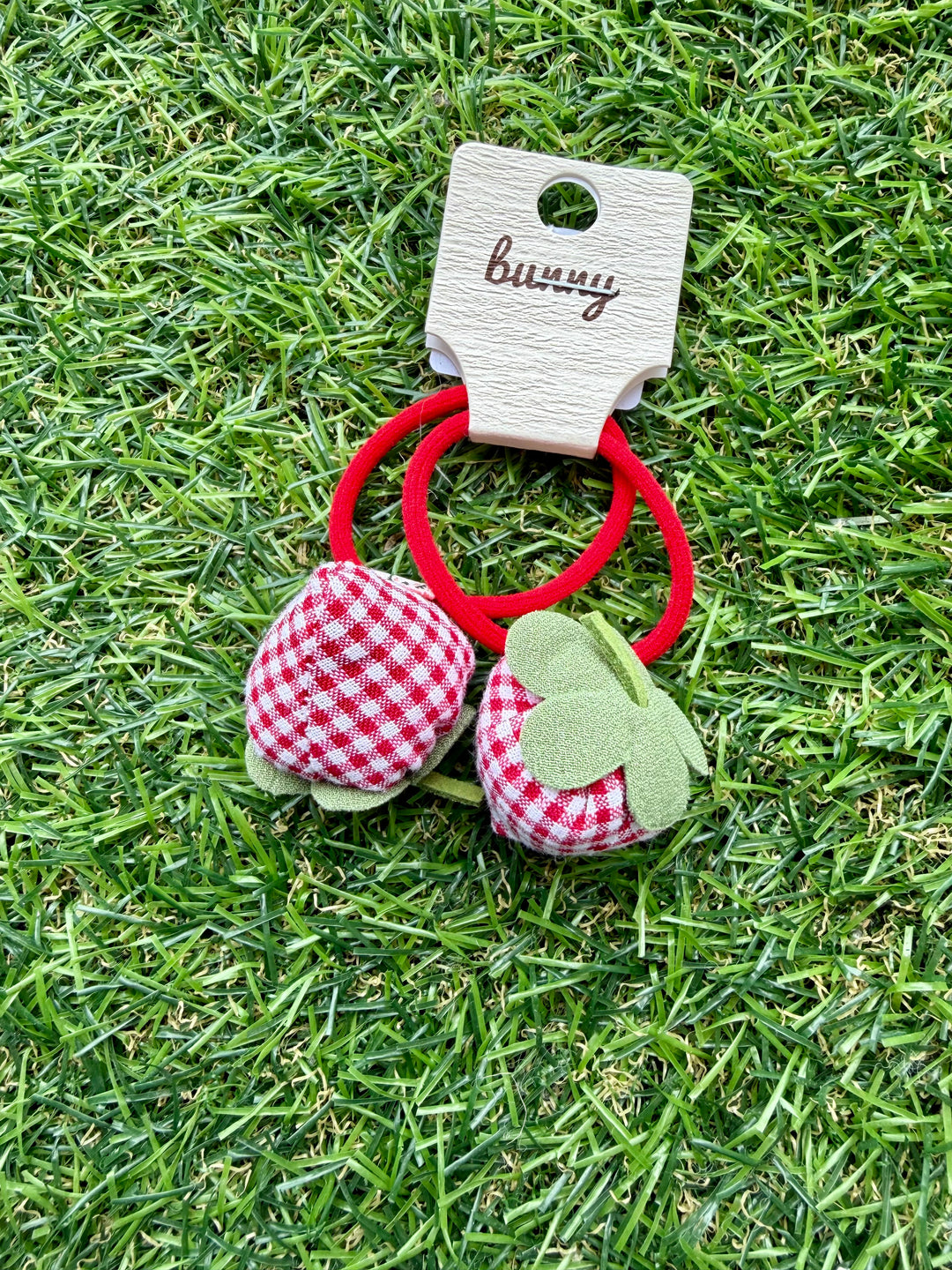 Plush Strawberry Ponytail Holders