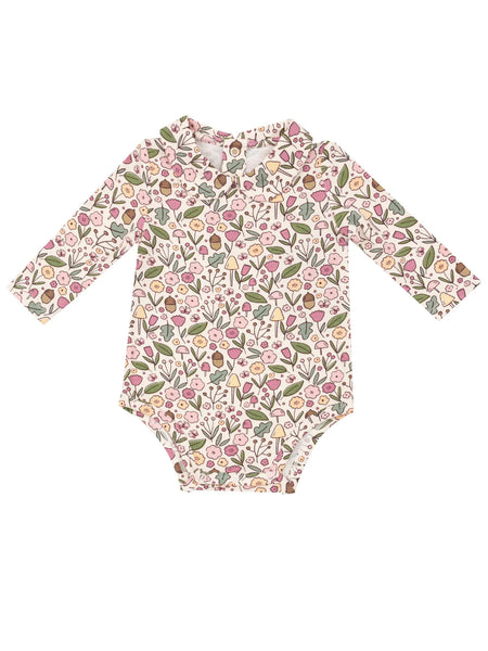 Acorn Floral Peter Pan Collar Bodysuit