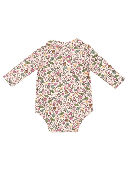 Acorn Floral Peter Pan Collar Bodysuit