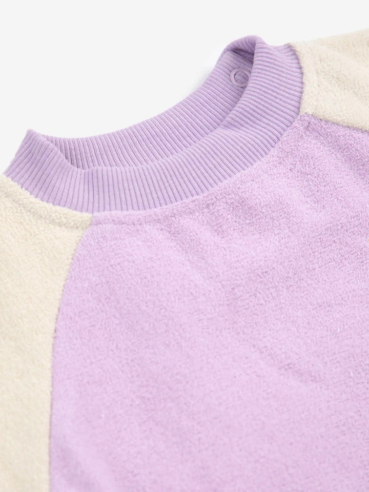 Lila Color Block Terry Cloth Sweatshirt