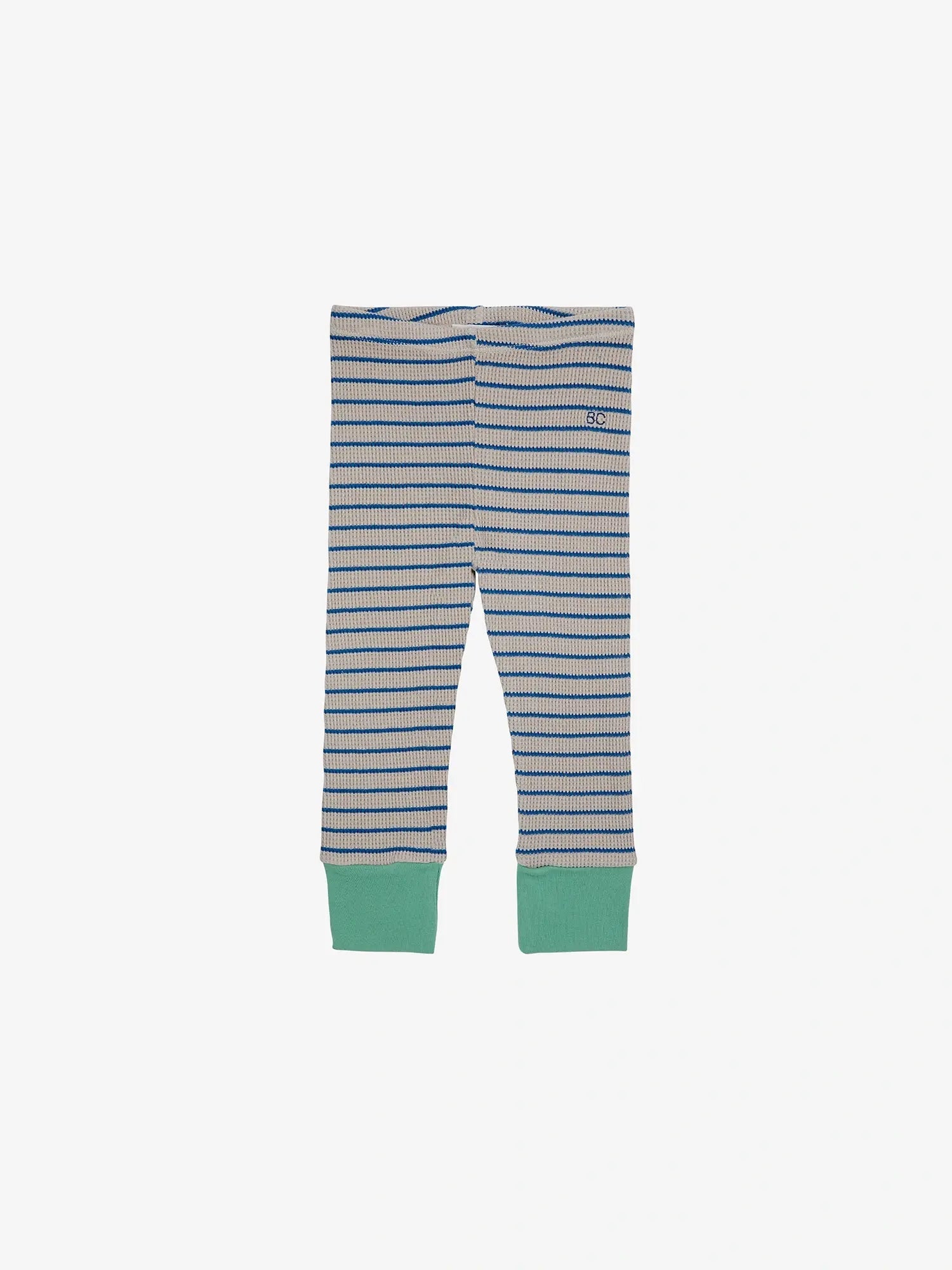 Blue Stripe Waffle Baby Leggings