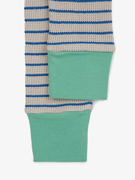 Blue Stripe Waffle Baby Leggings