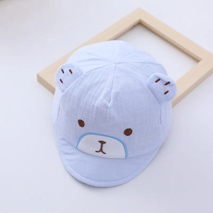 Happy Bear Soft Brim Cap (0-12 months) Blue