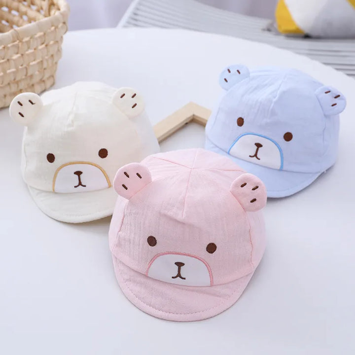 Happy Bear Soft Brim Cap (0-12 months) Blue