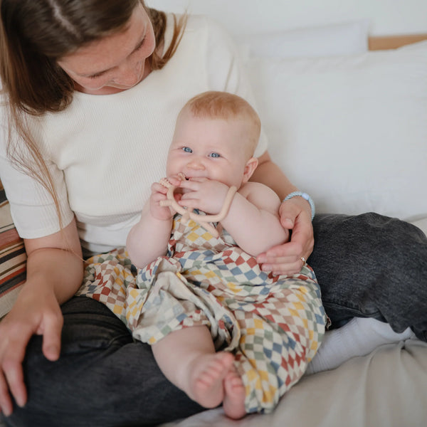 Organic Cotton Muslin Swaddle Blanket Retro Check