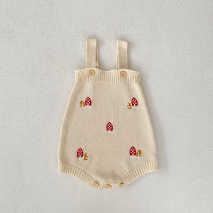 Embroidered Toadstool Knit Romper