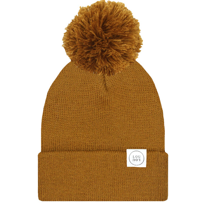 Camel Brown Pom Beanie