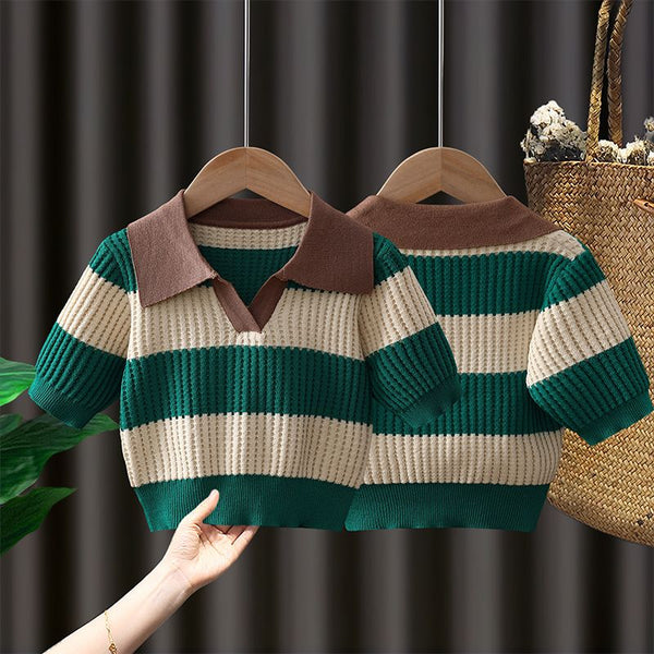 Retro Stripe Collared Sweater