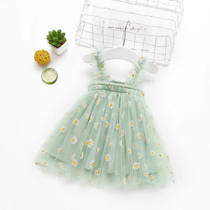 Green Daisy Tulle Dress