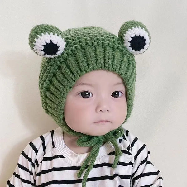 Green Frog Knit Hat (0-12 months)