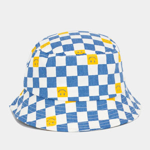 Blue Check Smiley Bucket Hat (2-4 years)