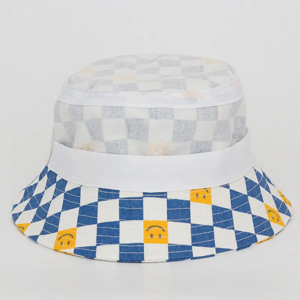 Blue Check Smiley Bucket Hat (2-4 years)