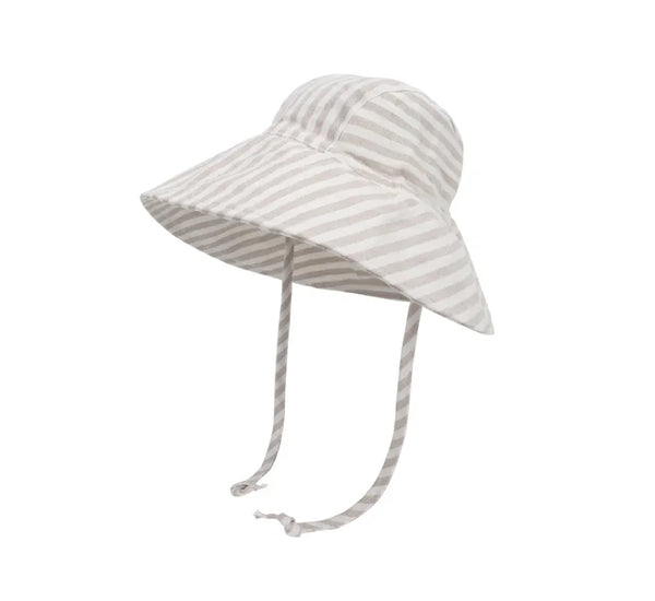 Beige Stripe Sun Hat