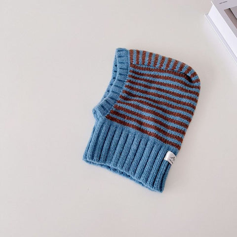 Brown/Blue Knit Stripe Balaclava (1-4 years)