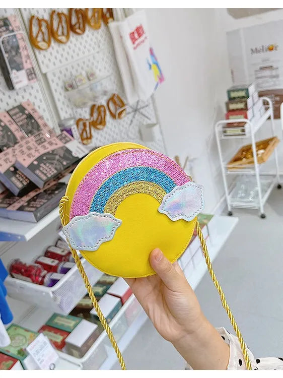Yellow Glitter Rainbow Purse