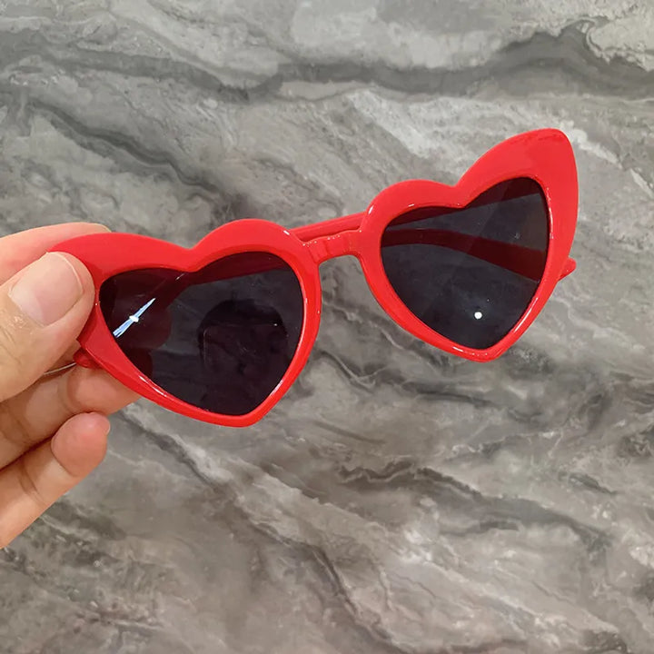 Cat Eye Heart Sunglasses  Red (3-8 years)