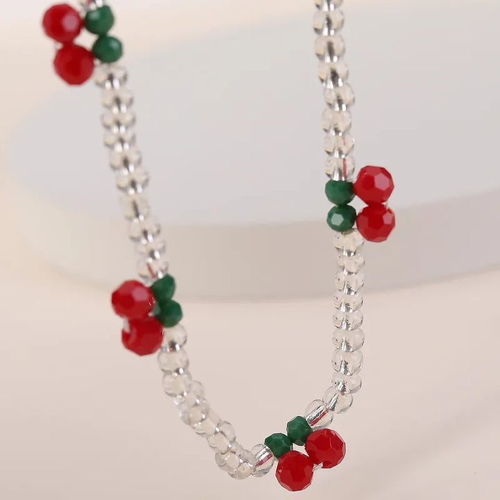 Cherries Necklace and Bracelet Set