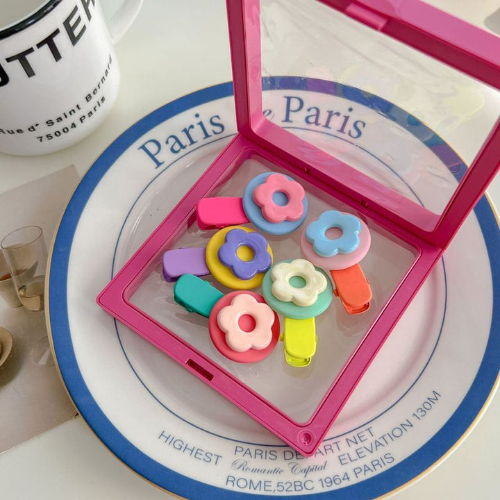 Circle Flowers Hair Clips S/5