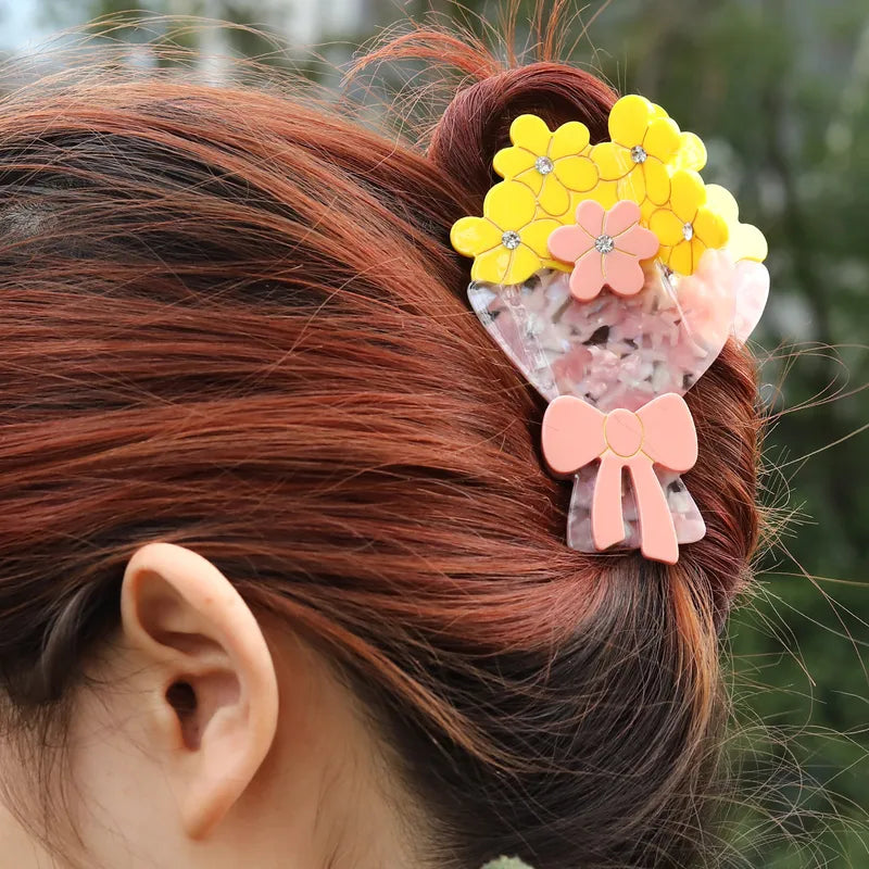 Bouquet Hair Clip Green