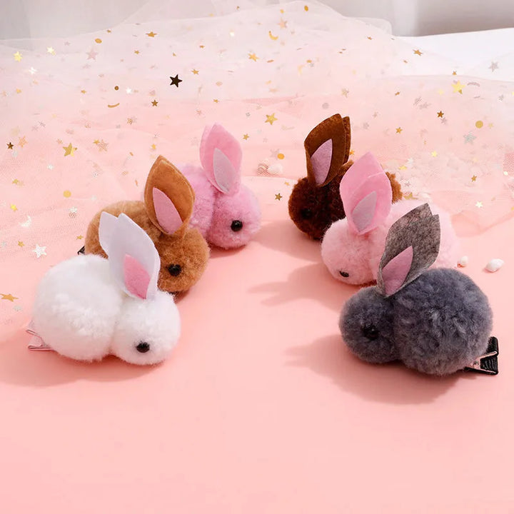 Pom Pom Bunny Hair Clip