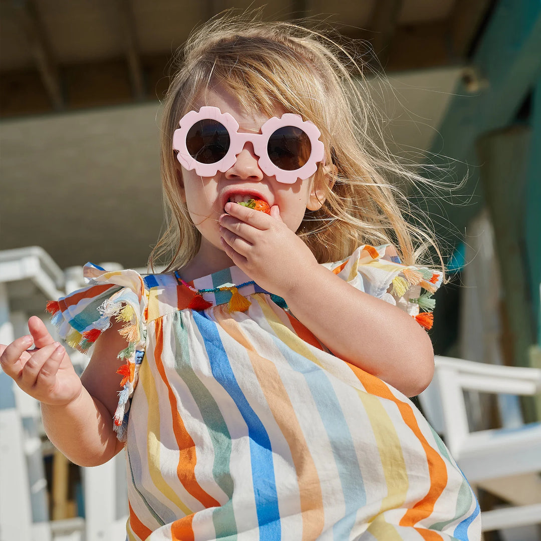 Multi Stripe Woven Flutter Sleeve Dress
