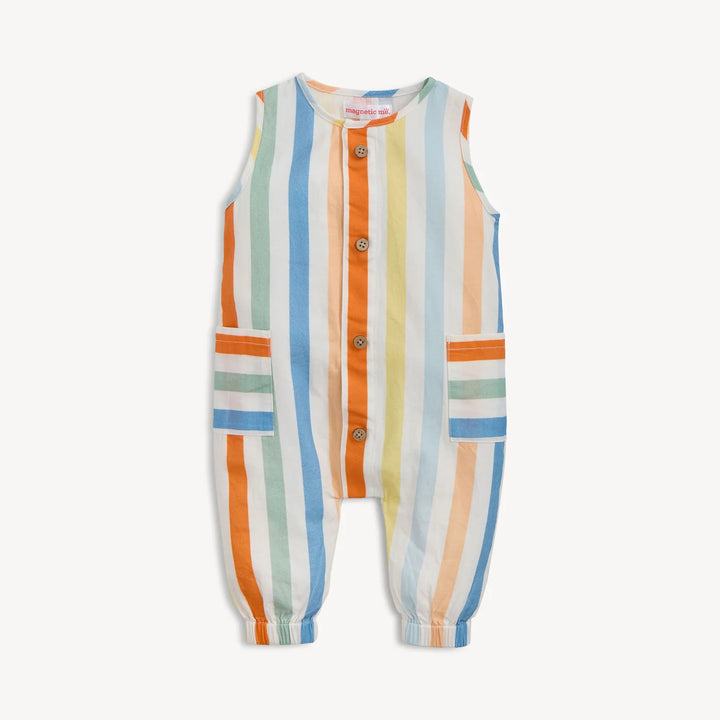 Multi Stripe Woven Pant Romper