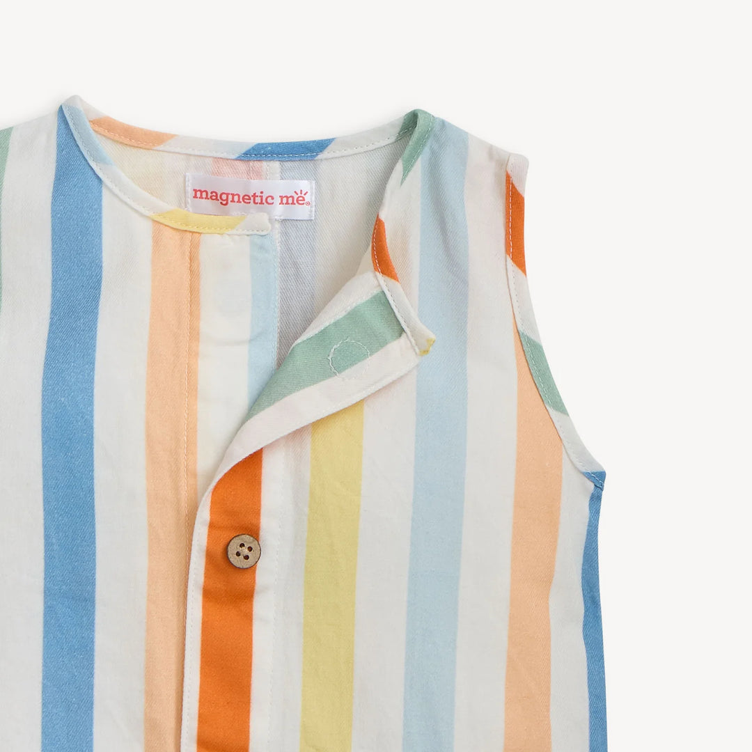 Multi Stripe Woven Pant Romper