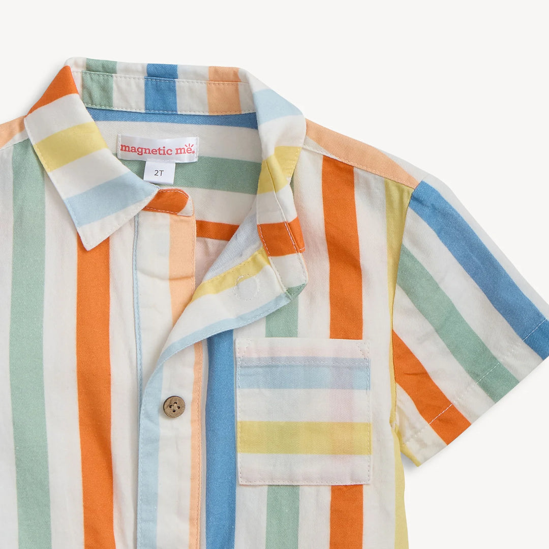 Multi Stripe Woven Short & Shirt Set