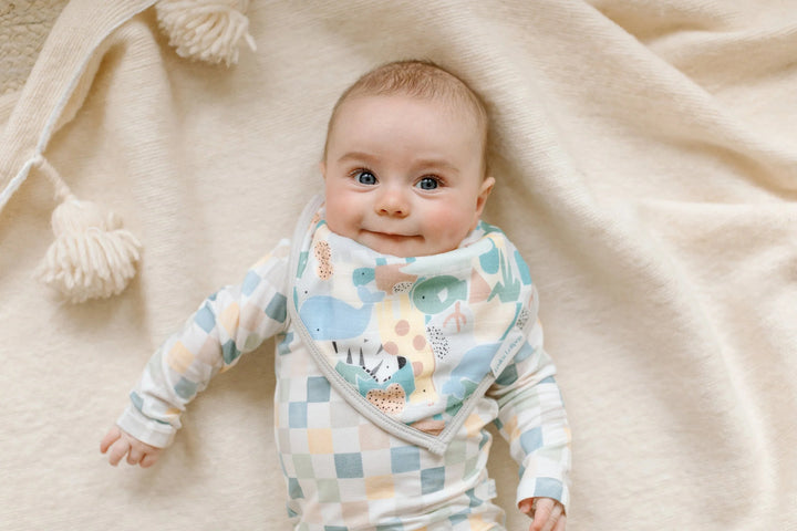 Muslin Bandana Bib Set - animal puzzle