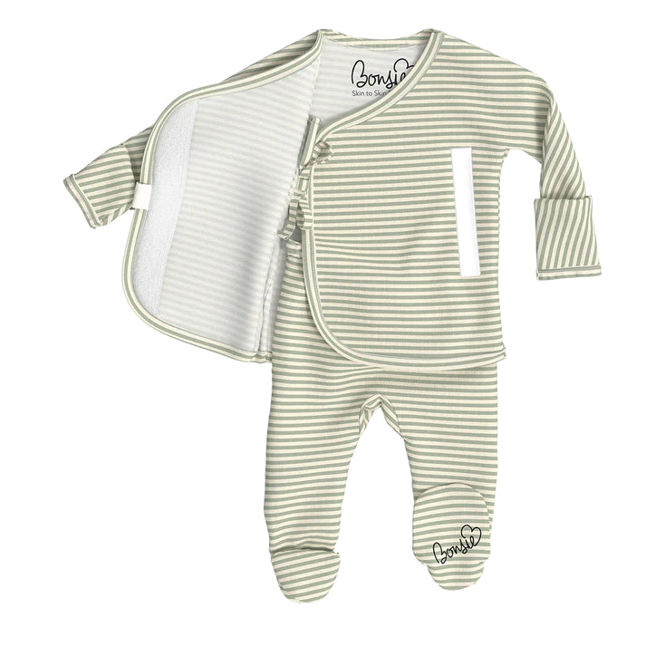 Mint Twist Footie Romper