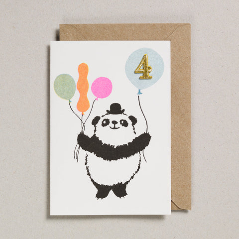 Panda Confetti Pets Birthday Card- Age 4