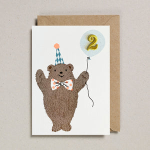Bear Confetti Pets Birthday Card- Age 2