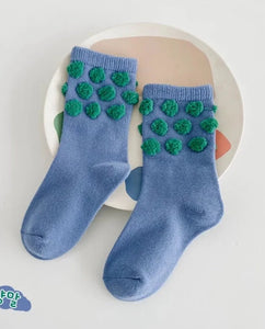 Green Pom Pom Socks 3-5  years