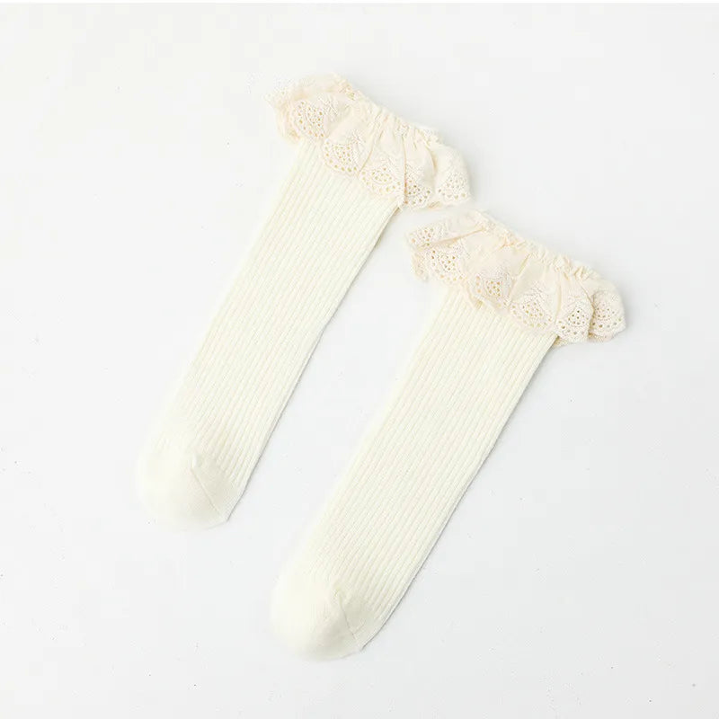 White Ruffle Tube Socks (0-4 years)