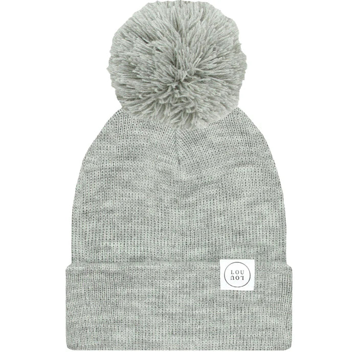 Heather Grey Beanie with Pom