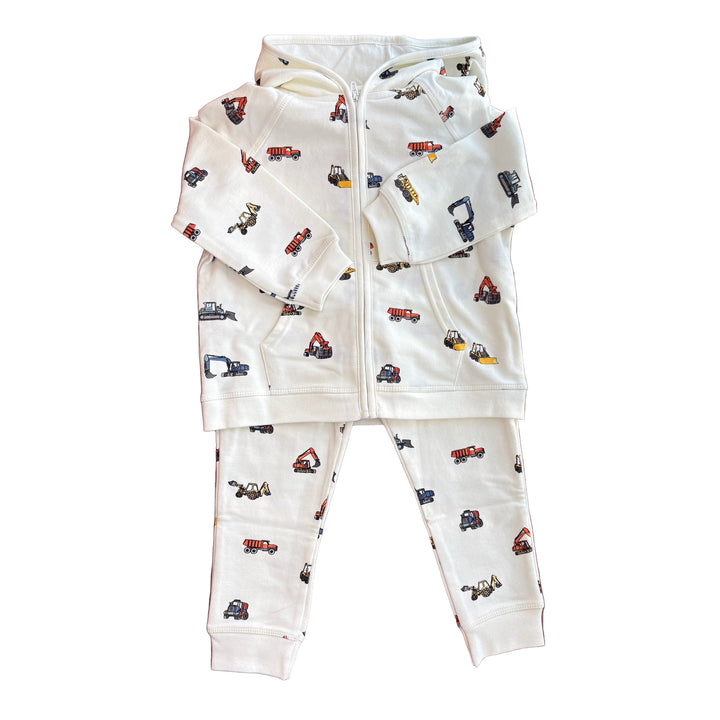Construction Vehicles Terry Hoodie + Jogger Set