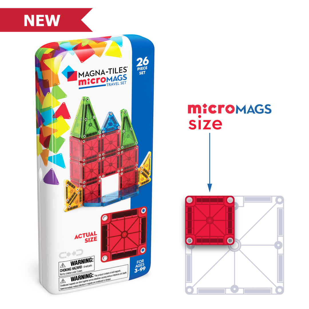 Magna-Tiles MicroMags 26pc Travel Set