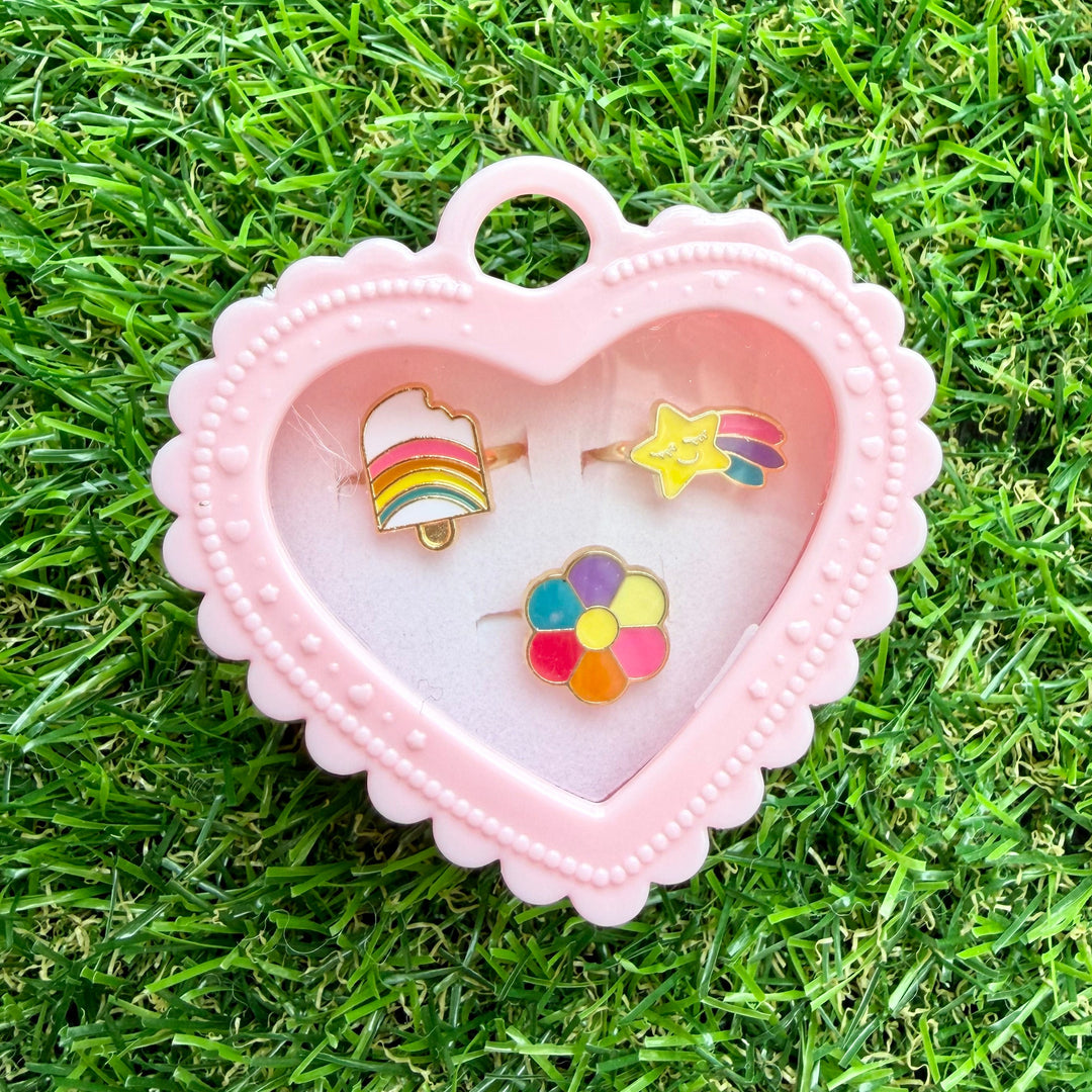 Heart Shaped Box Ring Set