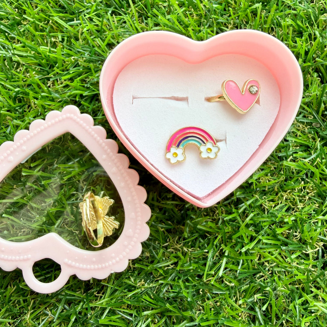 Heart Shaped Box Ring Set