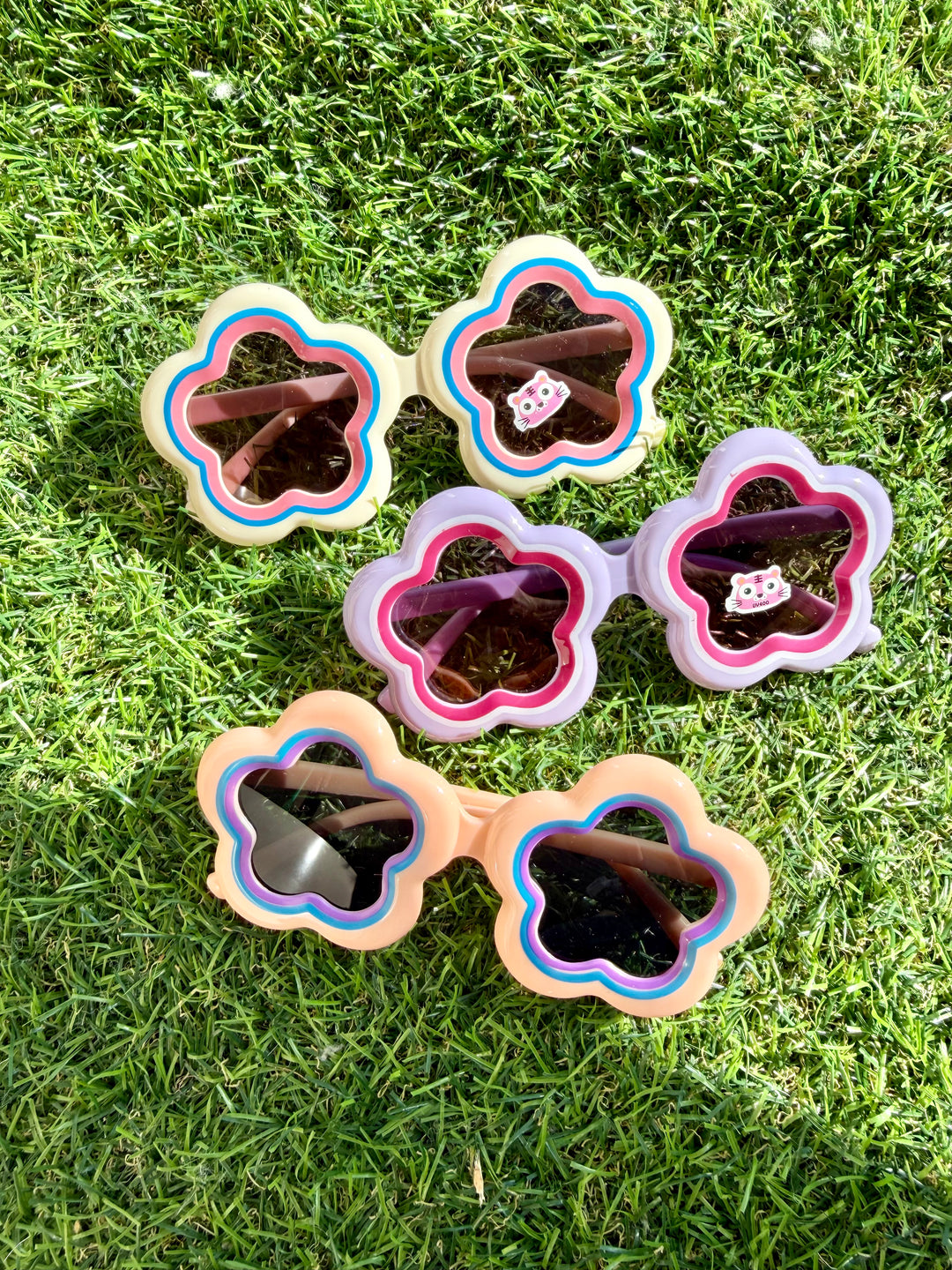 Purple/White/Pink Flower Sunglasses