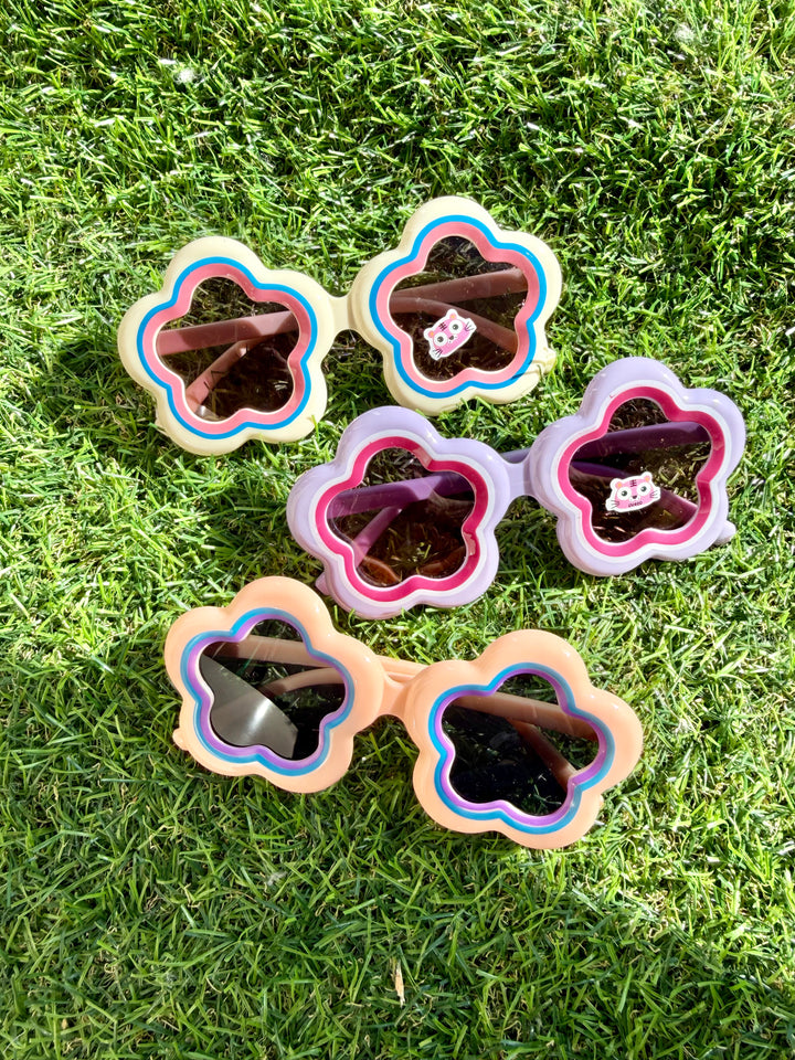 Purple/White/Pink Flower Sunglasses