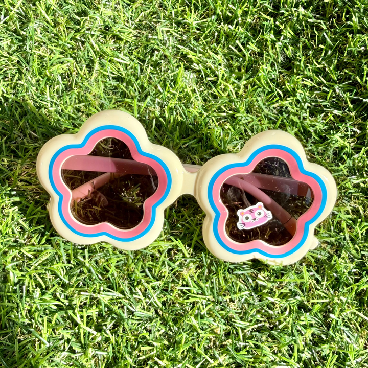 White/Blue/Pink Flower Sunglasses