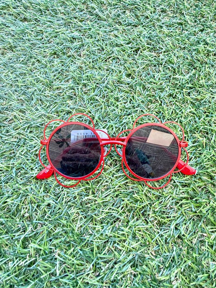 Red Wire Frame Sunglasses