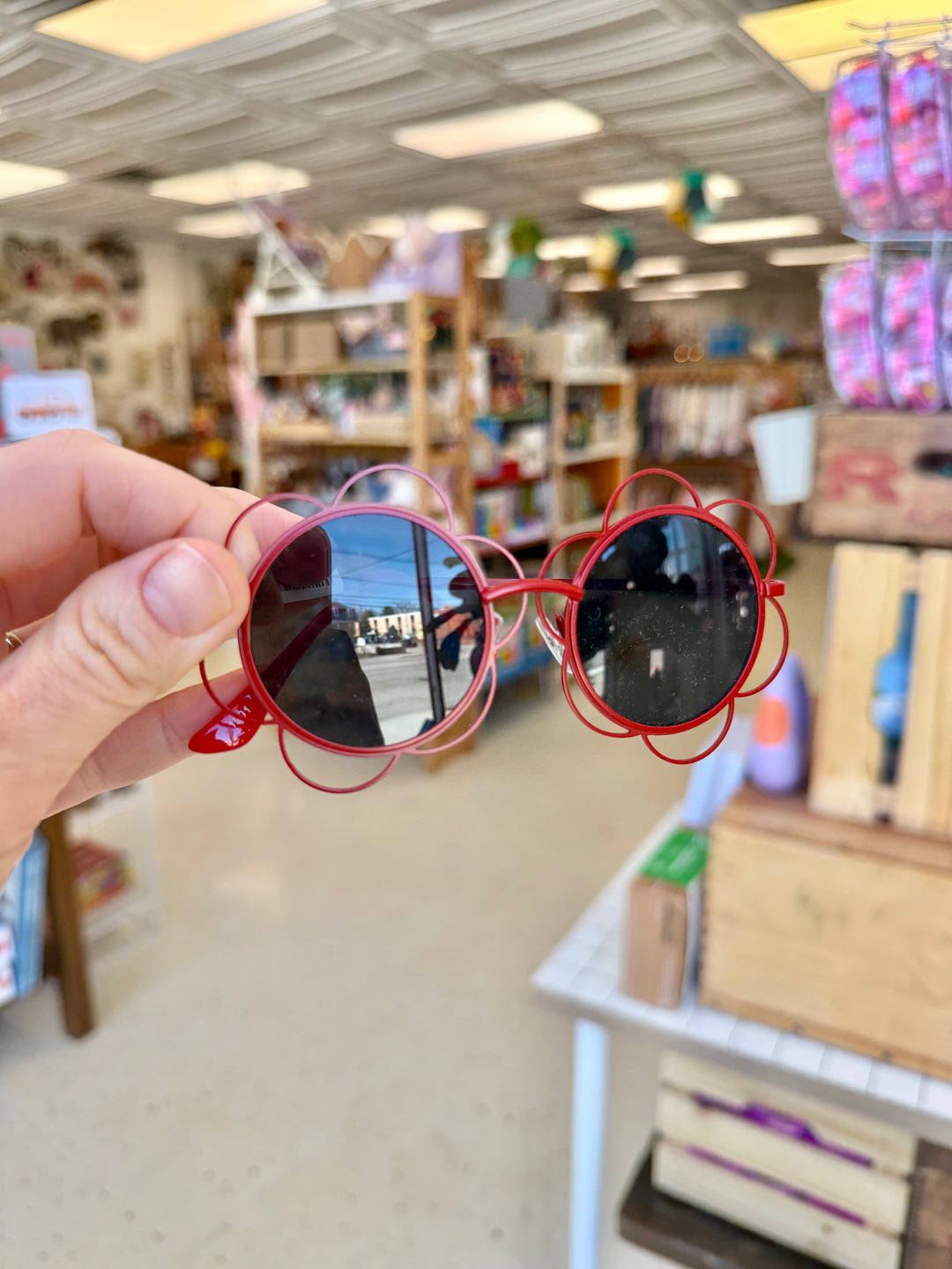 Red Wire Frame Sunglasses