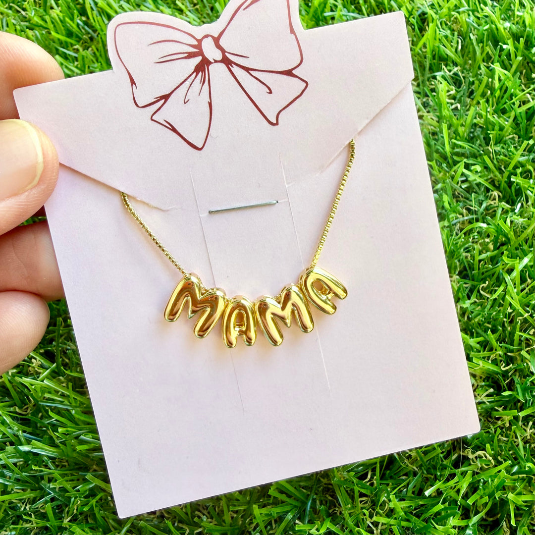 Mama Bubble Font Necklace