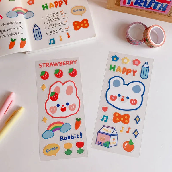Rainbow Rabbit Sticker Set